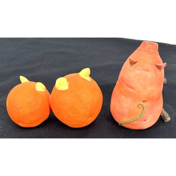 Enesco Home Grown Yam Sweet Potato Pig Orange Cat & Kitten Figurine Lot 2005 - Picture 4 of 9